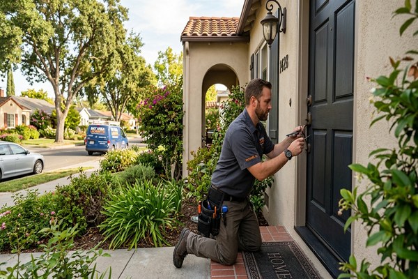 Residential locksmith deadbolt installation in Hayward CA